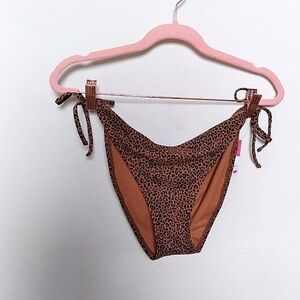Xhilaration Side Tie Leopard Animal Print Hipster Bikini Bottoms Size XL